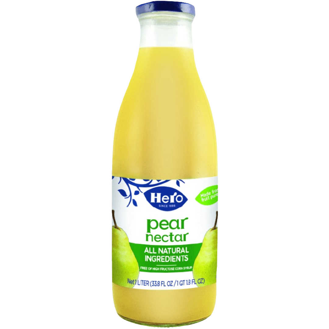 1l bottle of Hero pear nectar